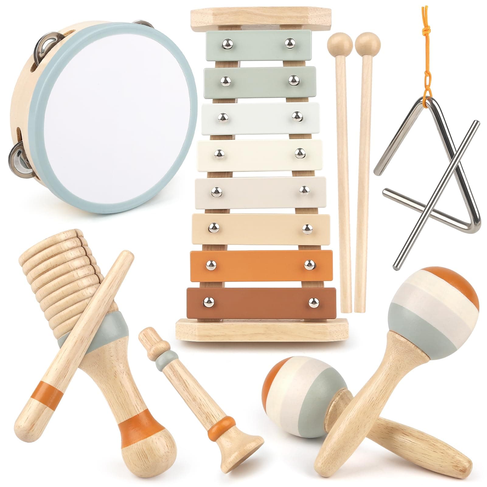 🎶 Vanplay Musikinstrumente für Kinder ab 3 Jahre 🎵 Holzspielzeug Trommel Xylophone 🥁 Baby Musikspielzeug Medium