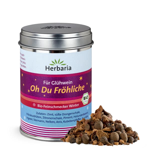 Herbaria Oh Du Fröhliche bio 70g M-Dose - Bio-Gewürzmischung für Glühwein, Punsch und Tee ❄️🍵