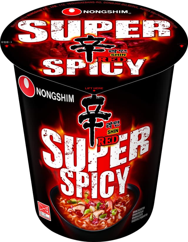 🔥 NONGSHIM - Instant Cup Nudeln Shin Red Super Spicy - (1 X 68 GR) 🔥