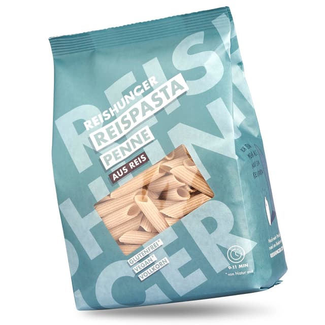 REISHUNGER Glutenfreie Penne Reispasta aus Vollkornreis (10 x 400 g) - Auch als Spaghetti & Fusilli