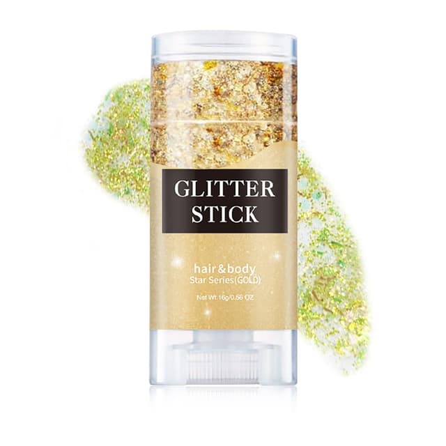Prreal Body Glitter, Mermaid Sequins Glitter für Körper Gesicht, Glitzernder Glitzerstab, Chunky Holographischer Glitzer für Haare Lippen Nägel Make-up, Festival Rave Zubehör Bühne Weihnachts Make-up (Gold) 01 Gold
