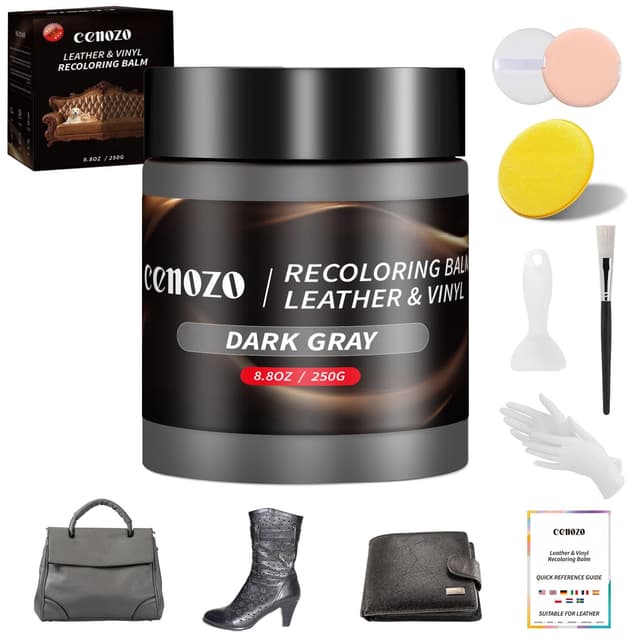 Cenozo Flüssigleder Dunkelgrau, Leder Reparatur Set 🛋️🚗