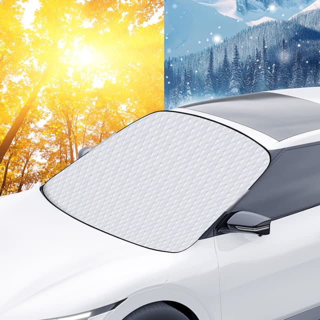 🚗 Alaoo Windschutzscheibenabdeckung - Winter Sommer Schutzfolie