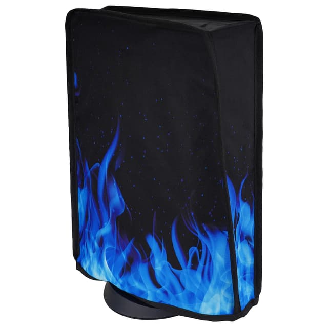 PlayVital PS5 Staubhülle mit Spritzwasserdichter Tasche und Blauer Flamme