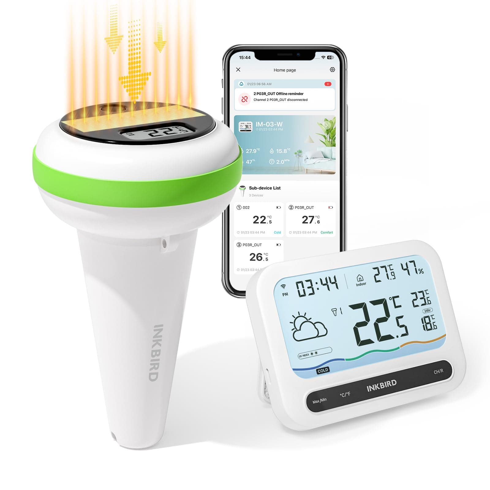 🌞🏊‍♂️ Inkbird IBS-P03R Solar-Poolthermometer mit WLAN-Gateway 🏊‍♀️🌞