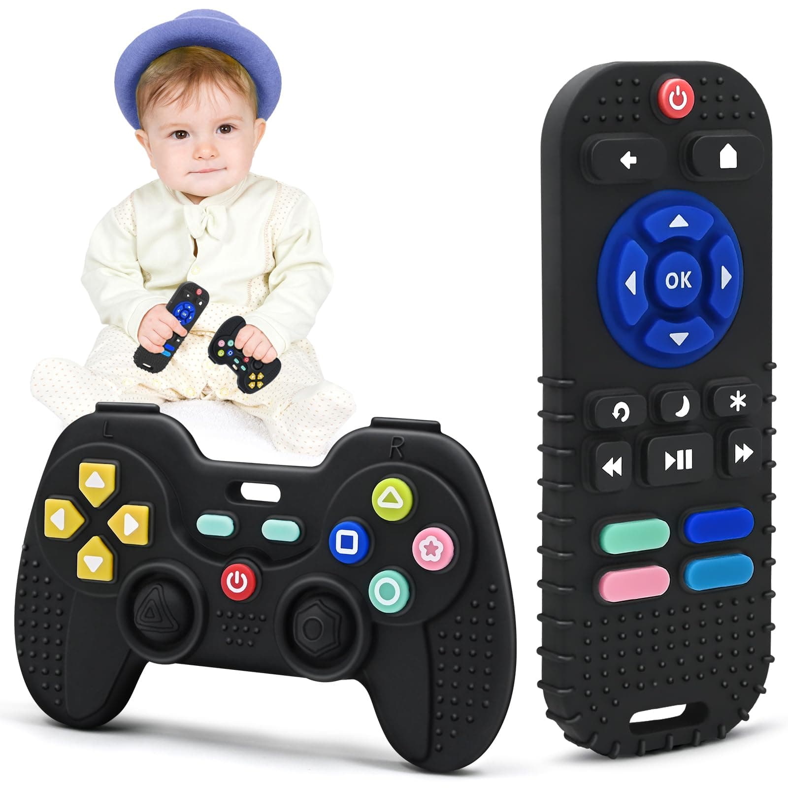👶🎁 Beißring Baby Spielzeug 0-6 Monate Jungen Mädchen Personalisiertes Geschenk 🦷📺
