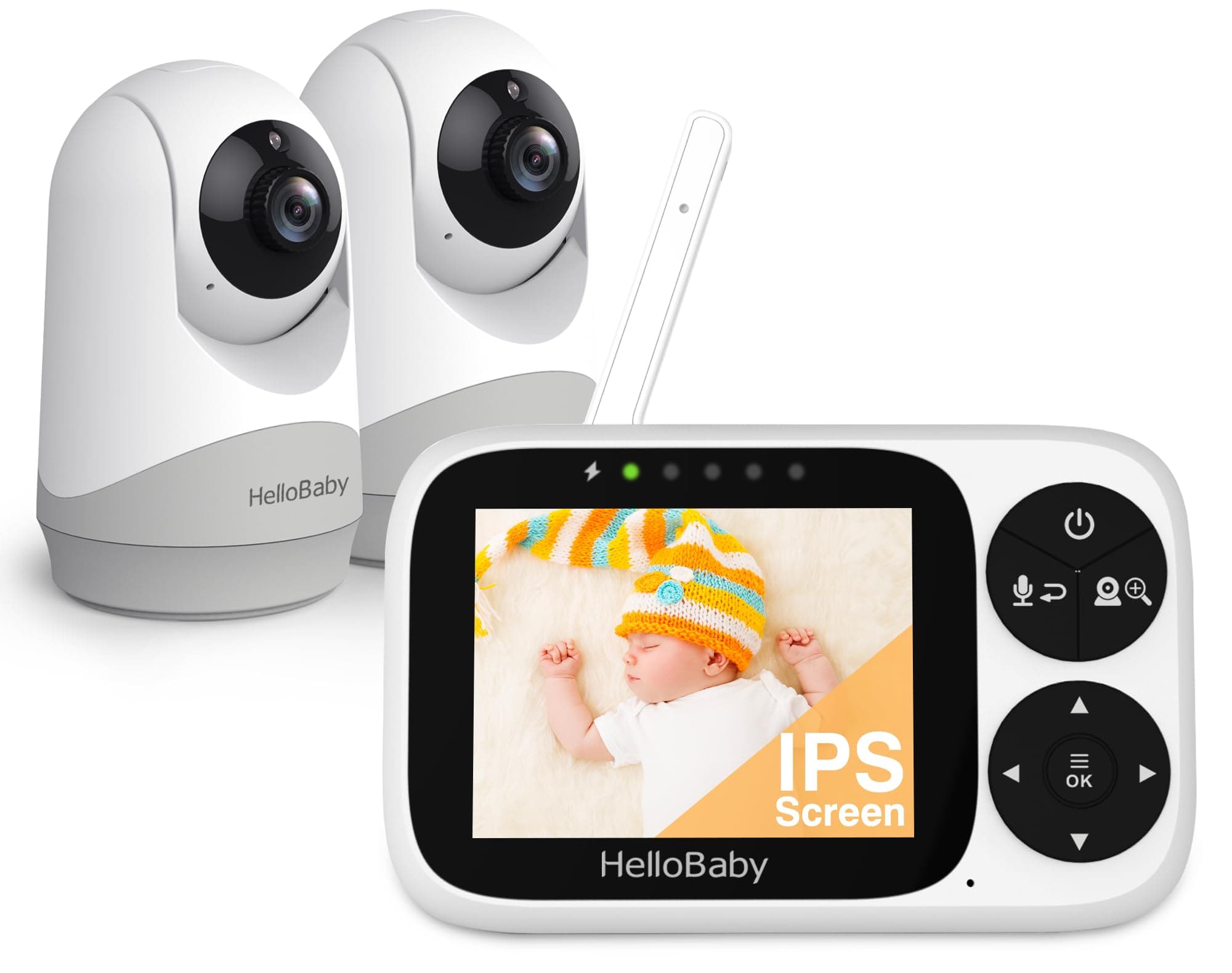 HalloBaby Babyphone mit 2 Kameras, 3,2 Zoll IPS Bildschirm 📷👶