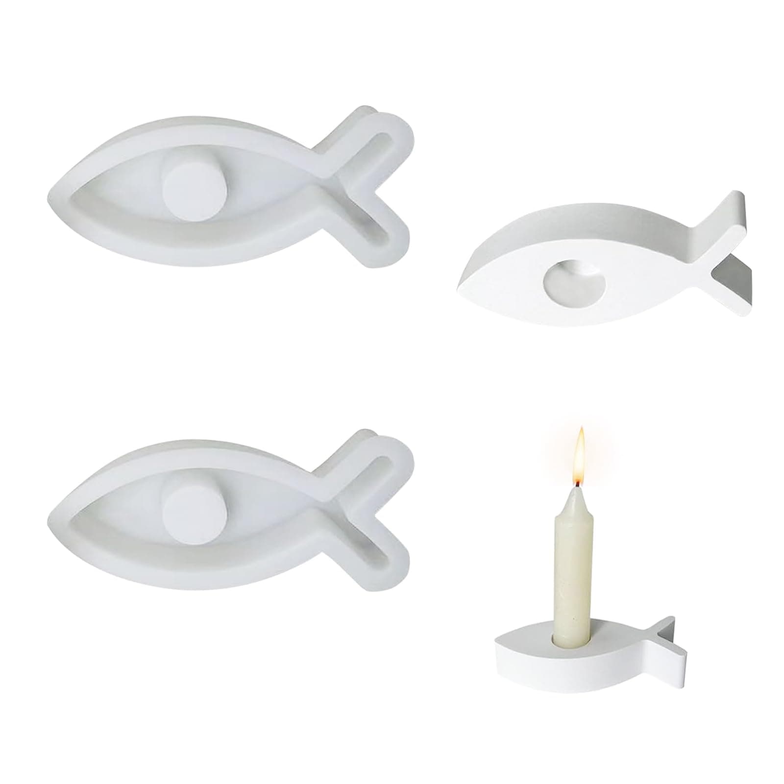 🕯️🐠 TheStriven 2 Stück Fisch Gießform Kerzenhalter DIY 🐟