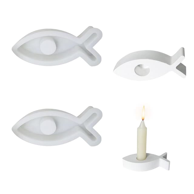 🕯️🐠 TheStriven 2 Stück Fisch Gießform Kerzenhalter DIY 🐟