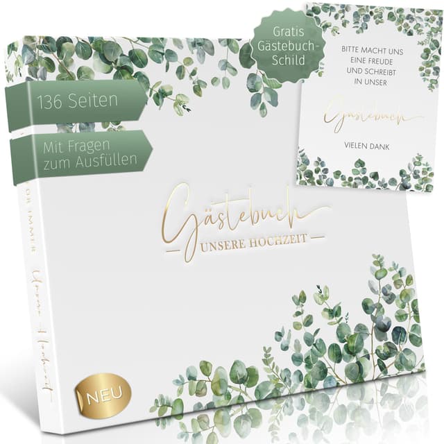 📖 Love Notes® Gästebuch Hochzeit mit Fragen zum Ausfüllen - Hochwertiges Hochzeitsbuch für unvergessliche Erinnerungen