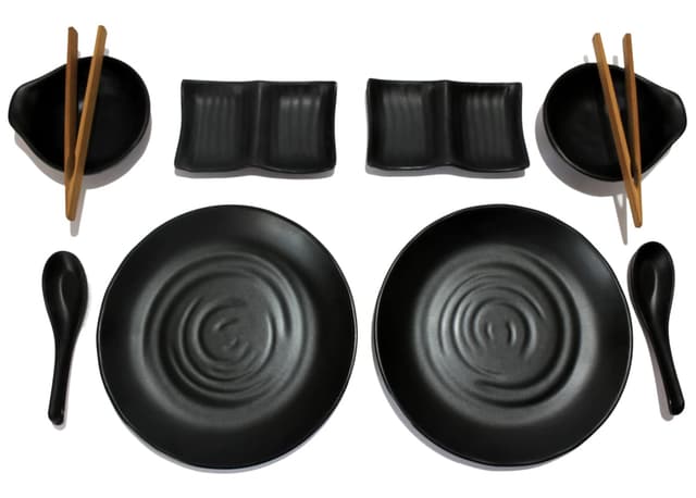 TomYang Asia Fondue Geschirr-Set 🍲🔥 - 10-teiliges Set für Hot Pot, Thai Grill, Sukiyaki & Korean BBQ