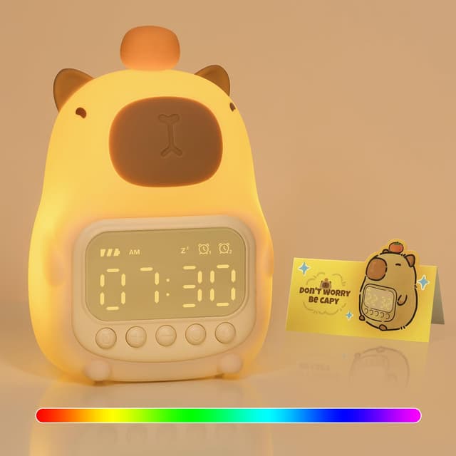Capybara Wecker mit Nachtlicht für Kinder 🌙🦙
