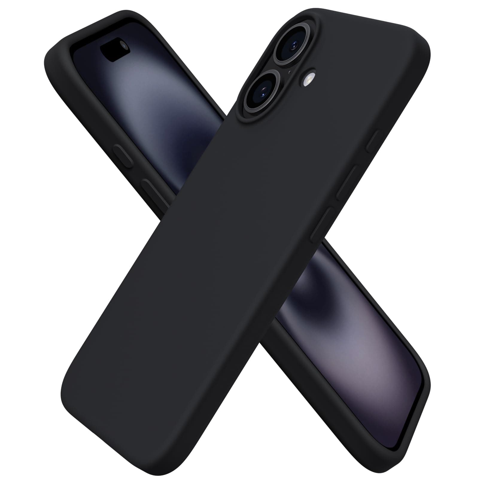 ORNARTO iPhone 16 Hülle Silikon 6,1 Zoll 📱👌 - Schwarz