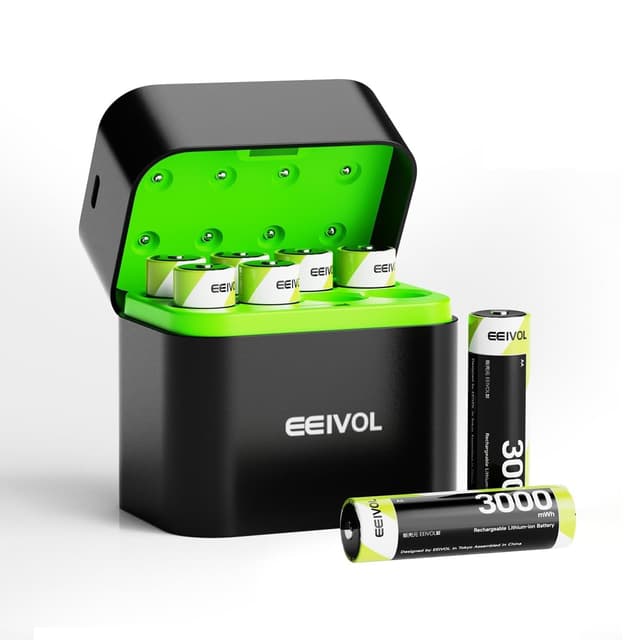 🔋💡 GREENOE Wiederaufladbare Lithium Akkus AA mit Ladegerät