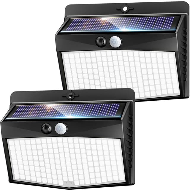 🌞💡 Nipify Solarlampen für Außen mit Bewegungsmelder | 168 LED Superhelle Solar Lampe (2 Stück) - Kaltes Weiß