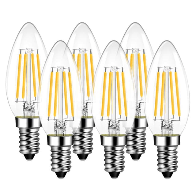 6er Pack E14 Kerze LED Lampe für Kronleuchter - LVWIT Warmweiss 6 Stück (1er Pack)