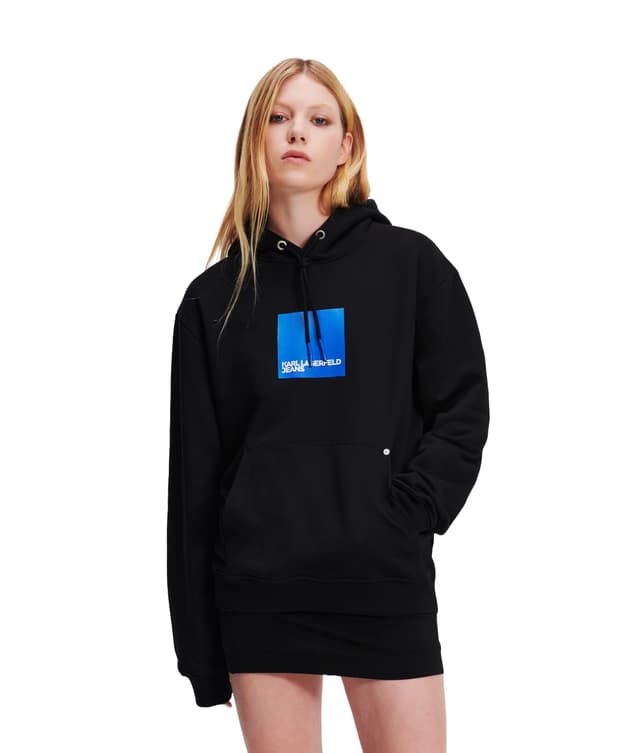 🔥 Mega Sale! KARL LAGERFELD JEANS Damen Box Logo Hoodie XL Schwarz