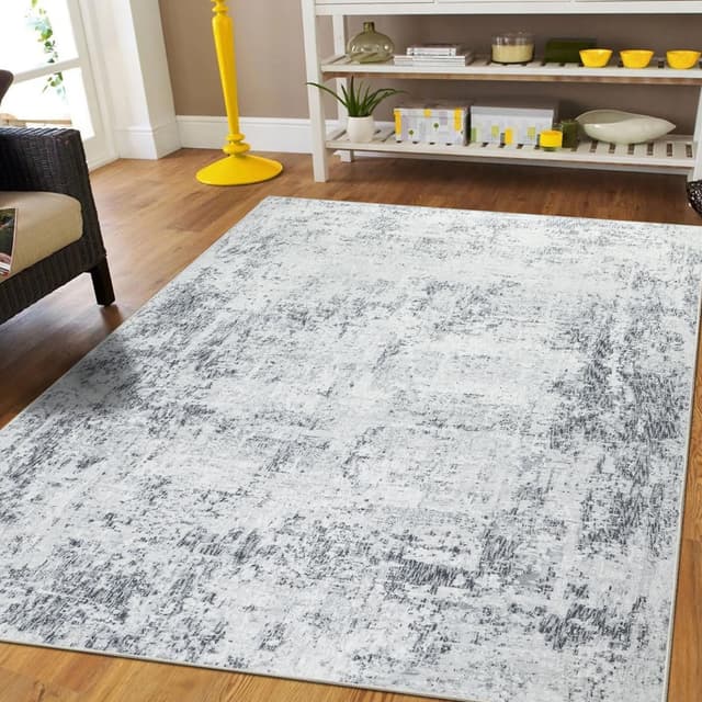 Capslpad Grau Abstrakt Teppich Wohnzimmer 120x180cm 🏡