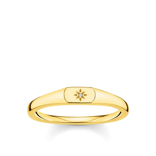 🌟 THOMAS SABO Ring Stern 925 Sterling Silber TR2314 gelbgoldfarben
