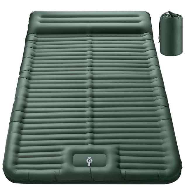 JEMULICE Isomatte Selbstaufblasend - Campingmatte mit Fußpresspumpe & Kissen 🏕️