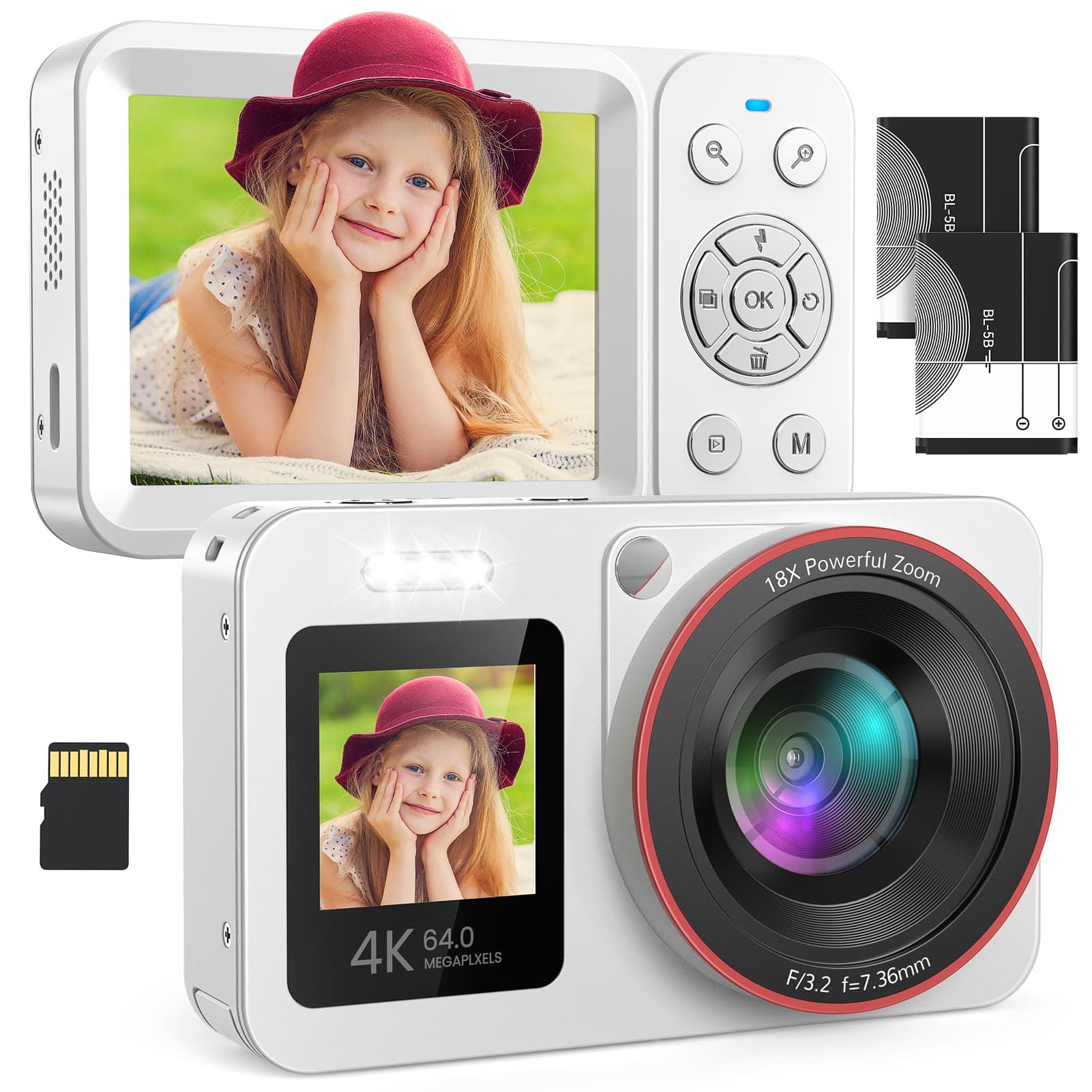 Digitalkamera 4K 64MP FHD Fotokamera für Kinder Fotoapparat 📸