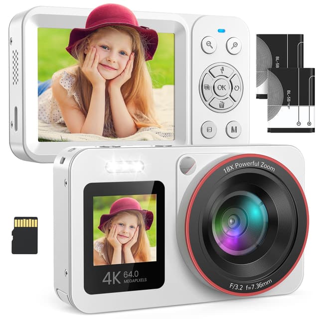 Digitalkamera 4K 64MP FHD Fotokamera für Kinder Fotoapparat 📸