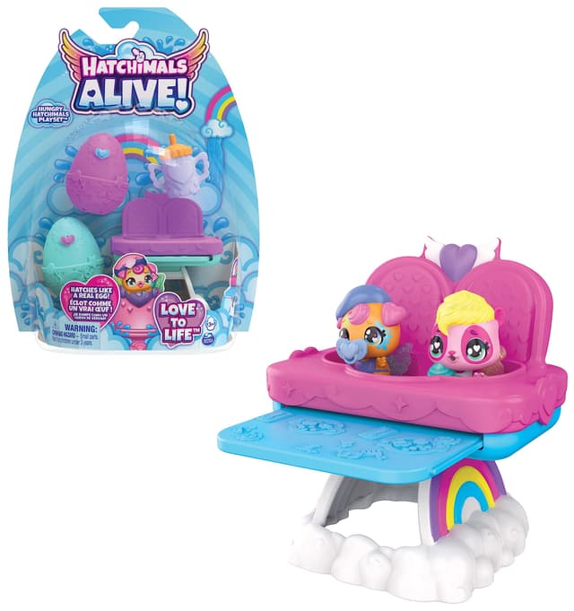 🥚👶 Hatchimals Alive Zwillingshochstuhl Spielset - Spielzeug für Kinder ab 3 Jahren