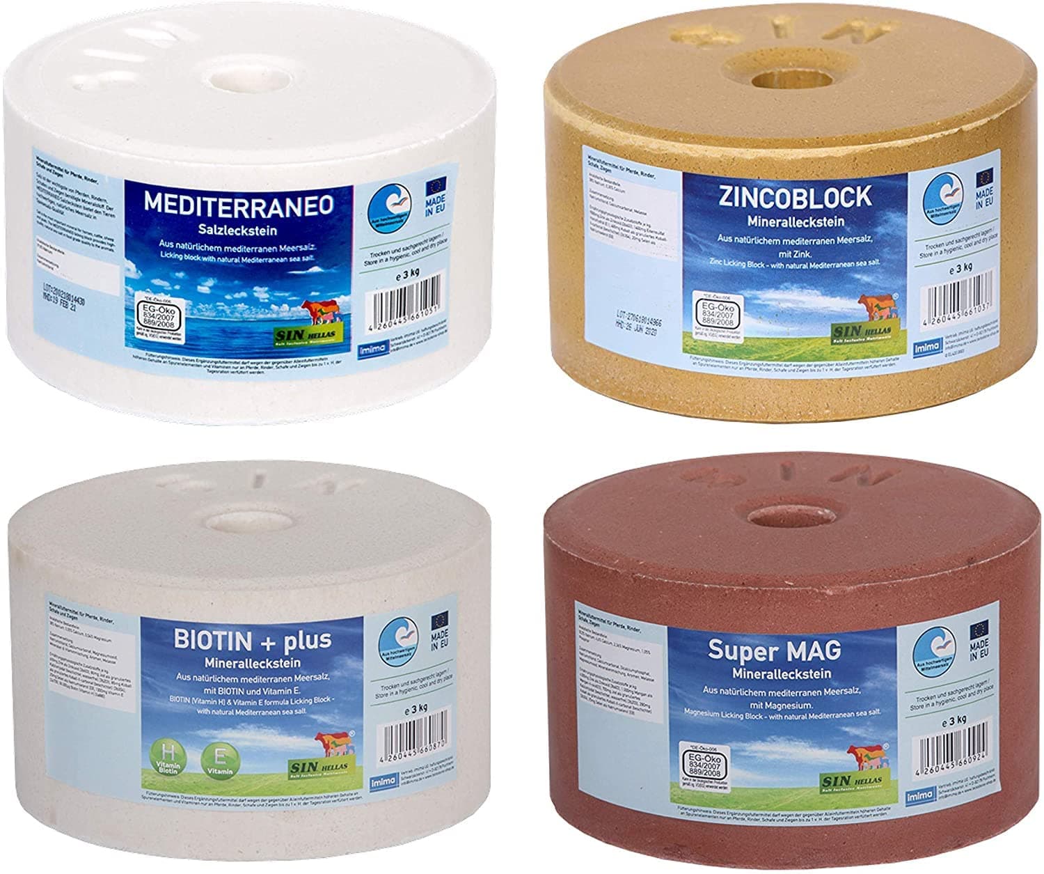 🐴🌿 imima Mineralleckstein Pferd Starter Set 4 x 3 kg 🐑🐐🦌