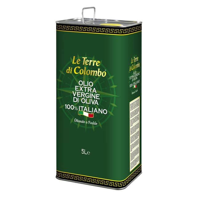 🌿 Le Terre di Colombo - 100 % Italienisches Natives Olivenöl extra, 5 L 5 l (1er Pack) 🌿