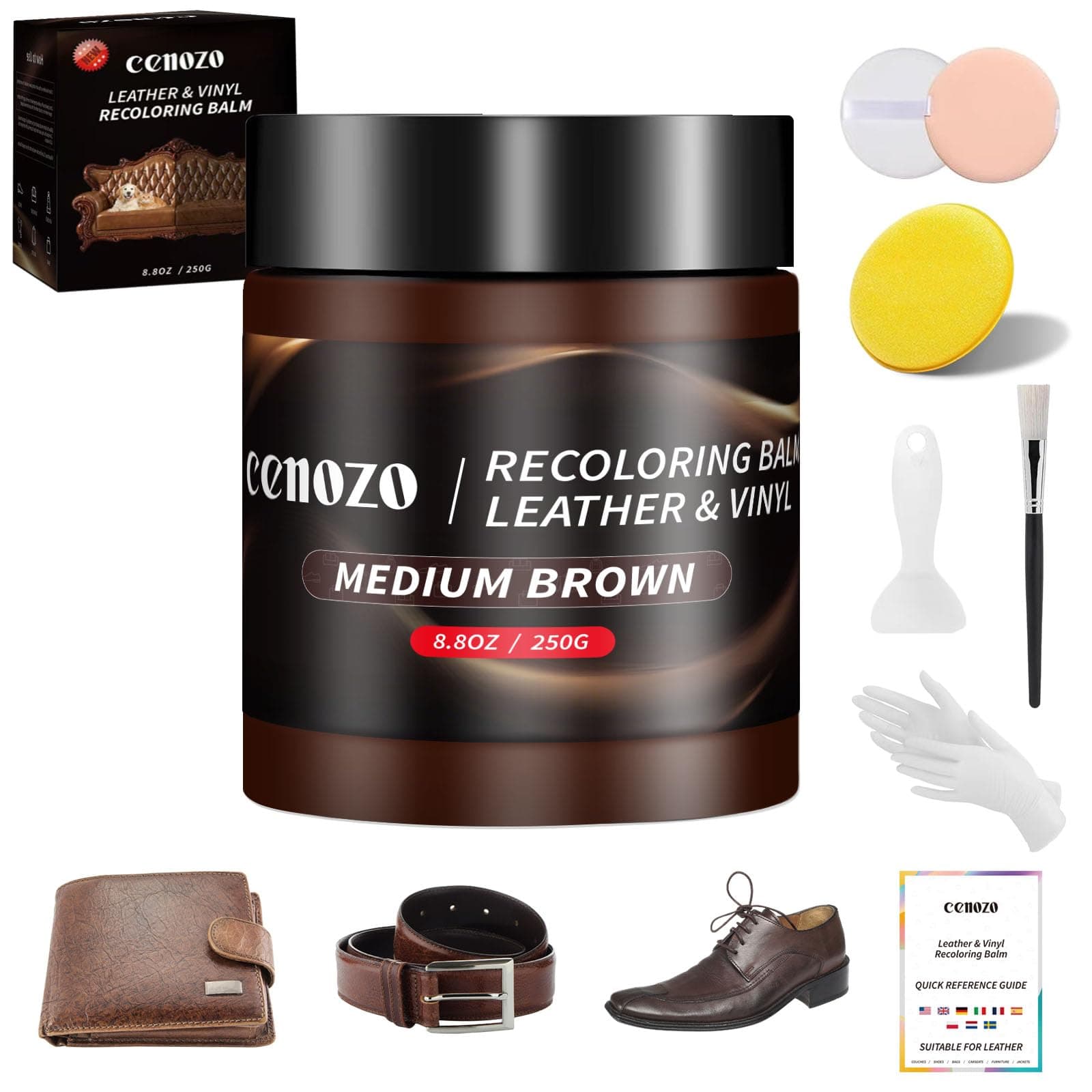 🌟 Profi Leder Reparatur Set: Flüssigleder Mittelbraun 🌟