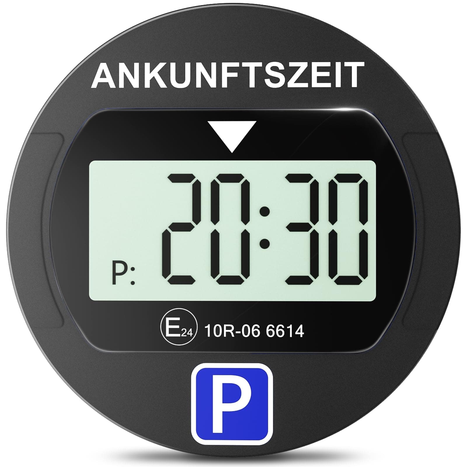 🚗 Warmfay® Elektronische Parkscheibe mit Zulassung vom KBA - Automatische Digitale Parkscheibe Elektrisch mit Batterie, Elektrische Parkuhr Auto (1-PACK Schwarz)