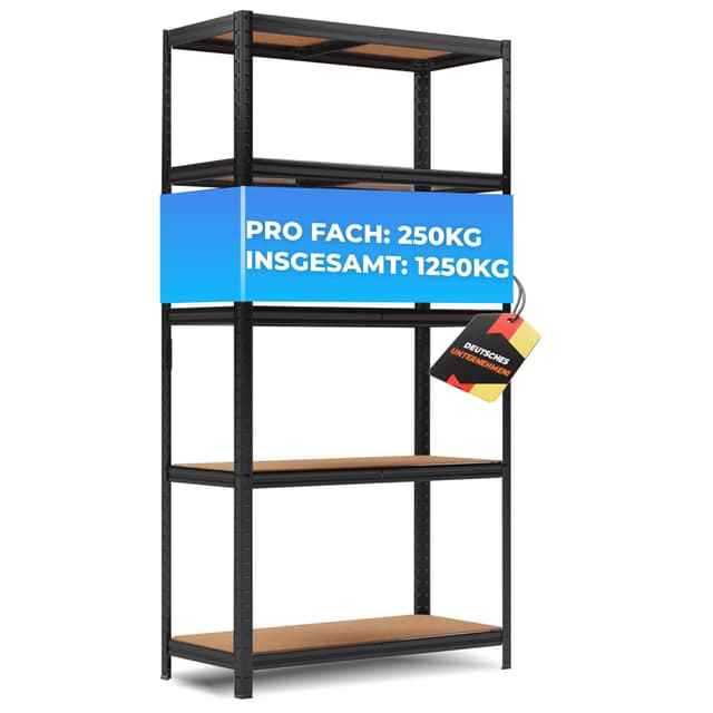 🔥 Super Angebot! ALL Premium Schwerlastregal 180x90x40cm Schwarz 🔥