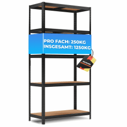 🔥 Super Angebot! ALL Premium Schwerlastregal 180x90x40cm Schwarz 🔥 Angebot bei HelloDeals