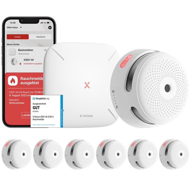 X-Sense Smart Rauchmelder XS01-M mit SBS50 Basisstation, TÜV-Zertifiziert 🏠🔥