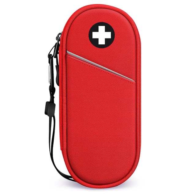 SITHON EpiPen Medical Tragetasche 🩸 Notfalltasche Organizer für 2 EpiPens, Asthma-Inhalator, Anti-Histamin (Rot)