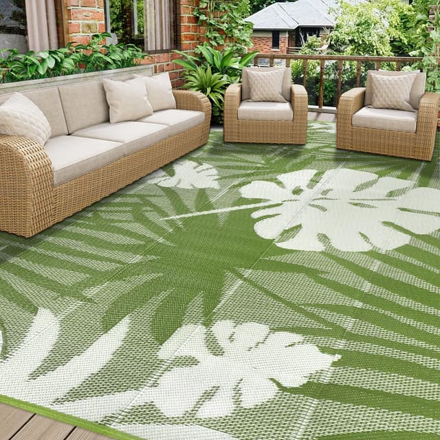 🌞 Homcomodar Outdoor Teppich 270x365cm - UV-beständige Camping Matte