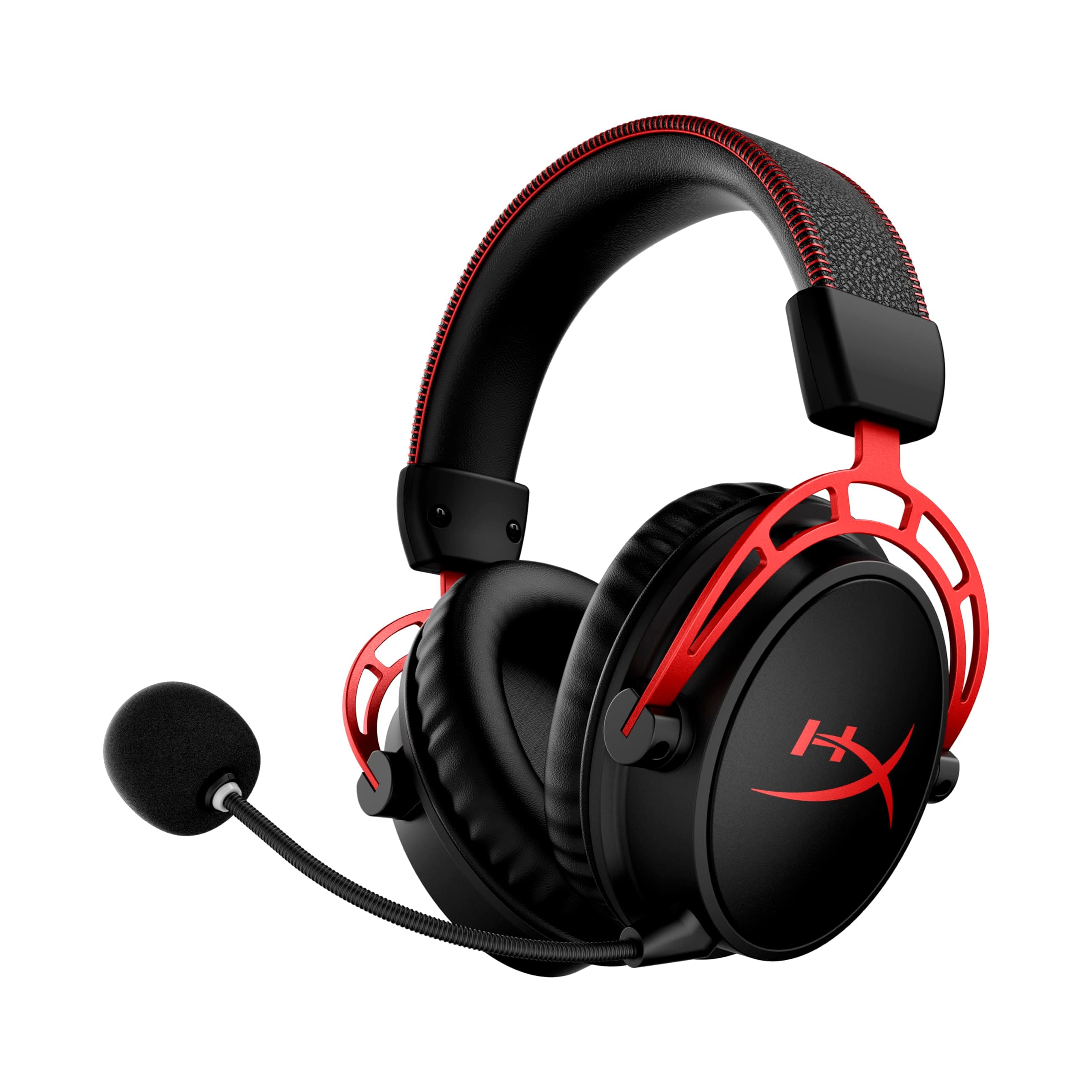 HyperX Cloud Alpha Wireless Gaming-Headset 🎮 300h Akkulaufzeit 🕒 DTS Headphone mit 3D Audio 🎧 Dual Chamber Treiber 🎶 2,4 GHz kabellos 🔌 Abnehmbares Mikrofon mit Geräuschunterdrückung 🎙️ Schwarz-Rot Single