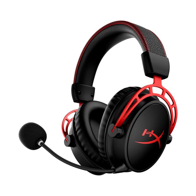 HyperX Cloud Alpha Wireless Gaming-Headset 🎮 300h Akkulaufzeit 🕒 DTS Headphone mit 3D Audio 🎧 Dual Chamber Treiber 🎶 2,4 GHz kabellos 🔌 Abnehmbares Mikrofon mit Geräuschunterdrückung 🎙️ Schwarz-Rot Single