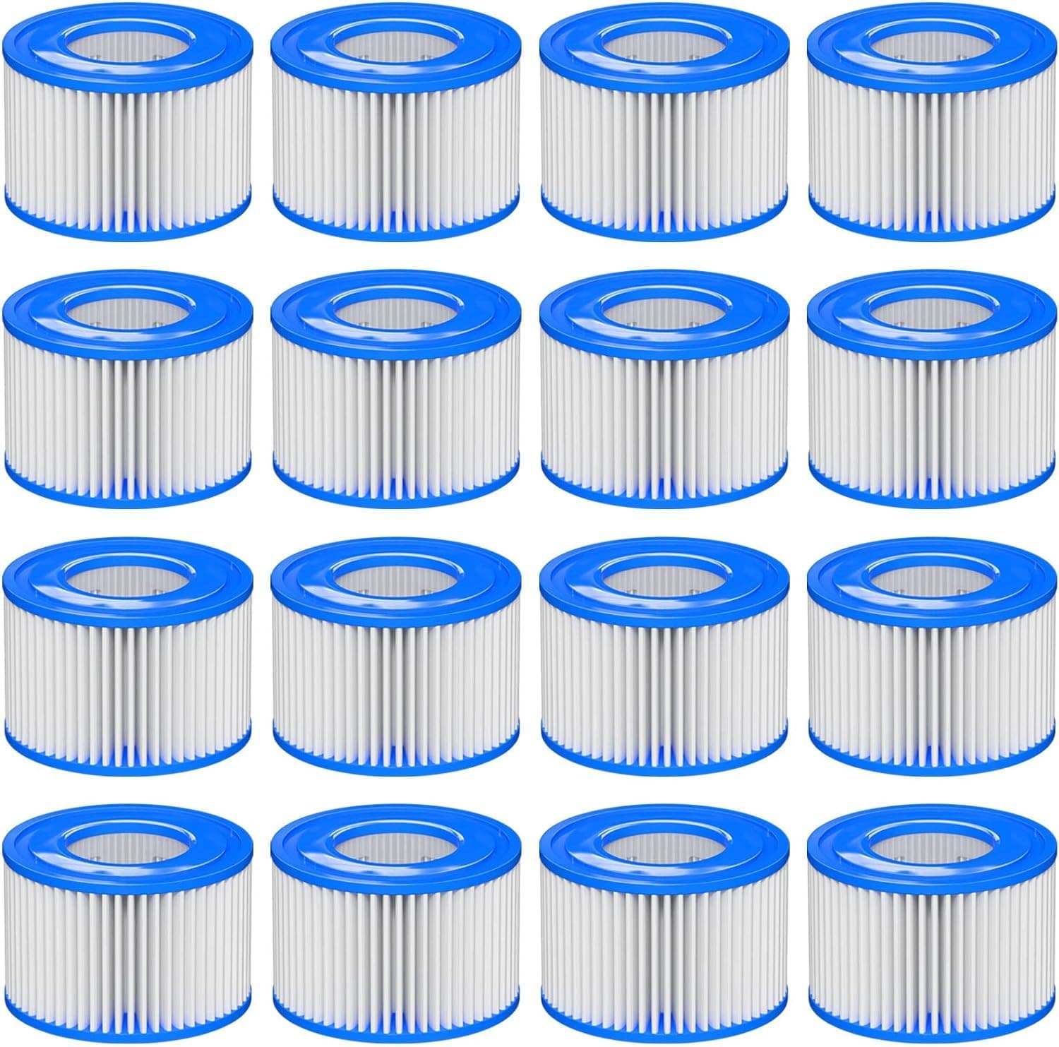 Filter VI für Pool, 16 Stück Filterkartuschen VI für Bestway Miami, Monaco Lay-Z-Spa, Vegas, Palm Springs, Flowclear Pool Filter