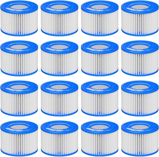 Filter VI für Pool, 16 Stück Filterkartuschen VI für Bestway Miami, Monaco Lay-Z-Spa, Vegas, Palm Springs, Flowclear Pool Filter