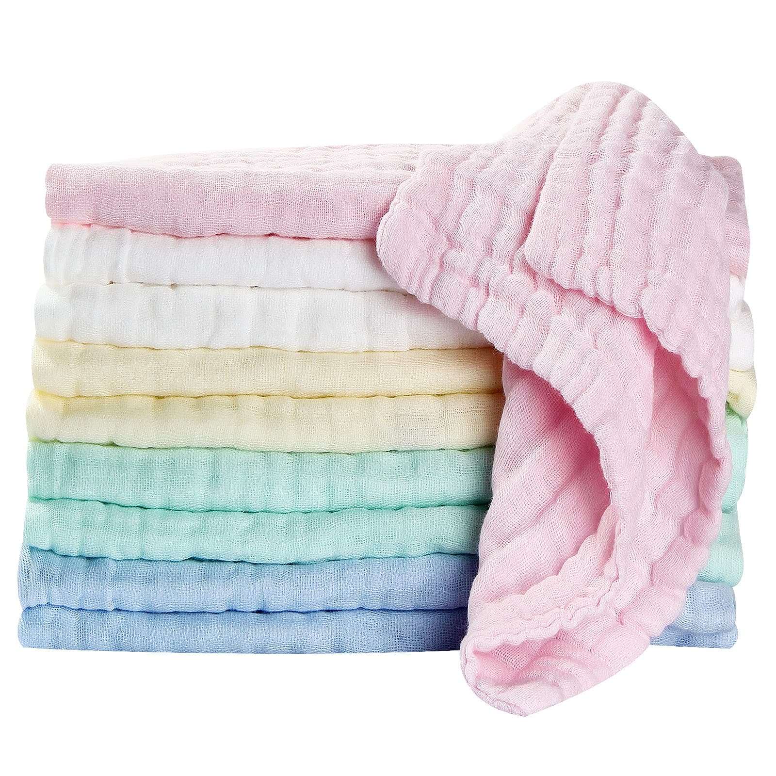 Koo-dib Baby Musselin Waschlappen Tuch Baby Mullwindeln Spucktücher Handtücher 10er Pack