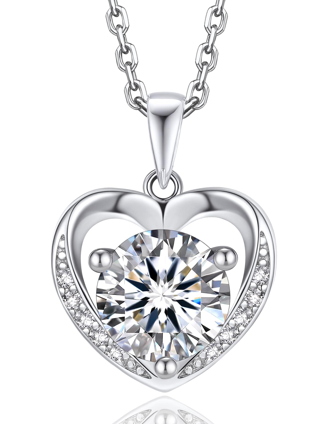 𝐋𝐢𝐞𝐛𝐞𝐬 𝐆𝐞𝐬𝐜𝐡𝐞𝐧𝐤 𝐟ü𝐫 𝐬𝐢𝐞 🎁: Moissanite Halskette Damen Silber 925 Herz Anhänger