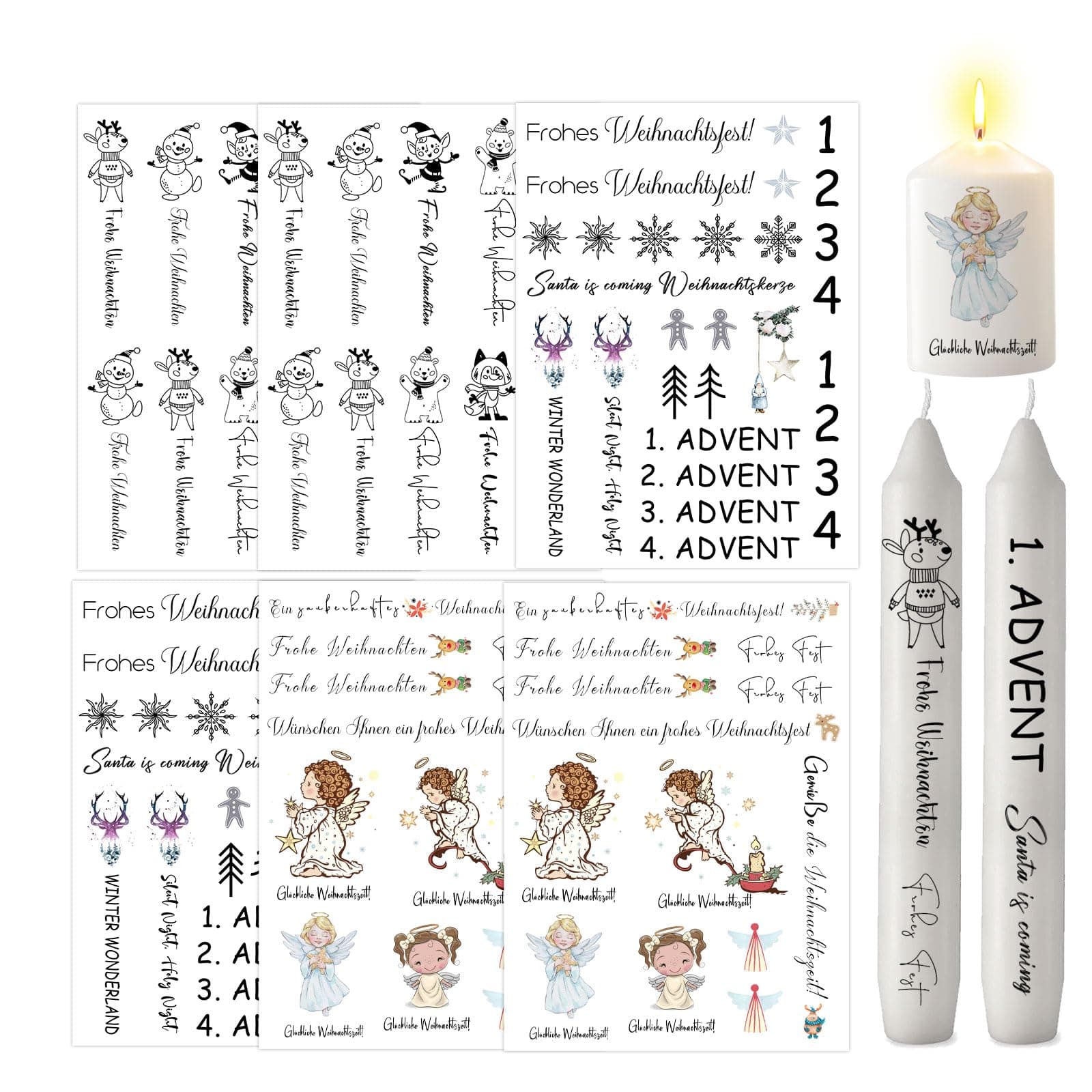 ALLAVA 6 Stück Kerzentattoos Weihnachten 🕯️🎄