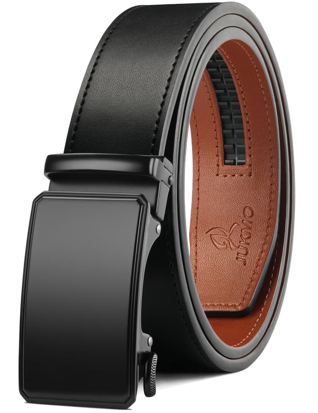 🔥 Deal des Tages: JUKMO Gürtel Herren - Ledergürtel Ratsche Automatikschließe 🎁