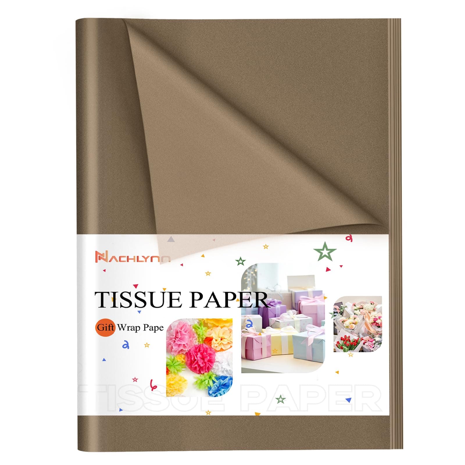 NACHLYNN 60 Blatt Braun Tissue Paper Bulk 14 x 20 Zoll 🎁🎨🎉