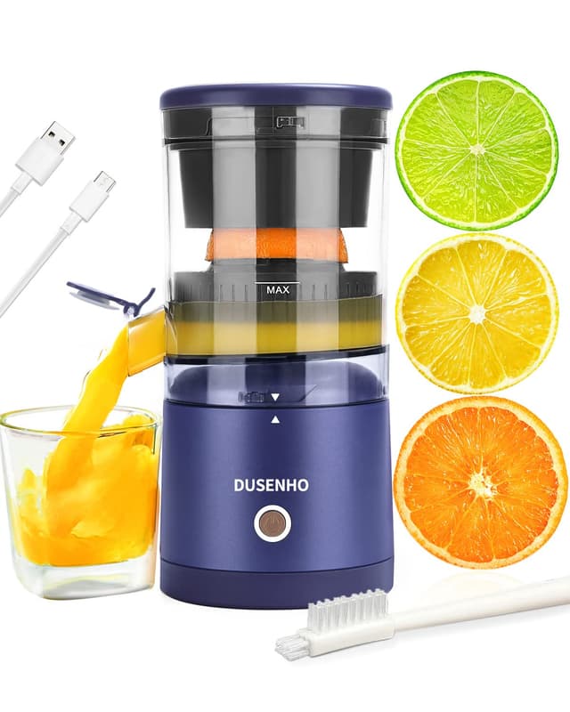 Zitronenpresse Elektrisch Saftpresse Elektrisch Orangenpresse Zitruspresse Tragbare USB-Aufladung Juicer Entsafter für Orange, Zitronen, Zitrusfrüchte Violett 🍋🍊🎁