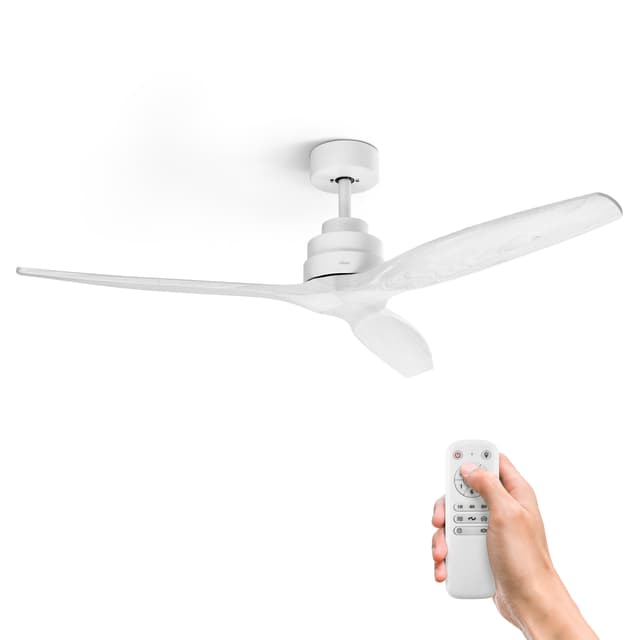 Ufesa Deckenventilator, 40W, 6 Geschwindigkeiten, Ultra Silent, 3 Naturholzflügel 132cm