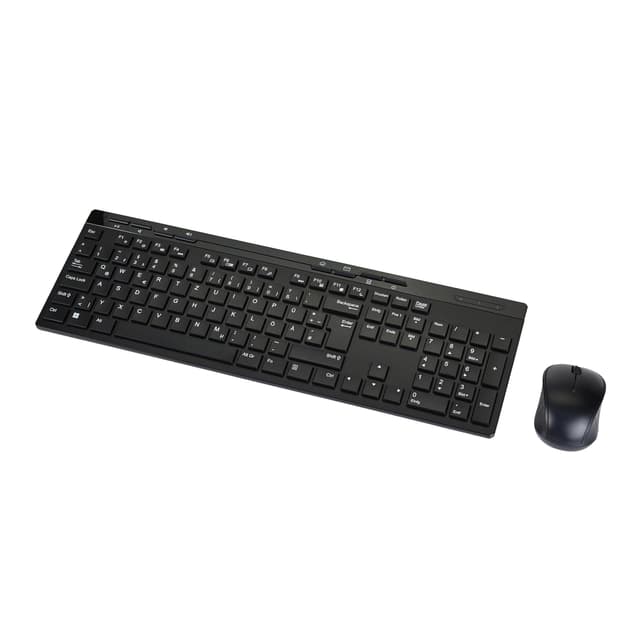 🔥 Amazon Basics Tastatur-Maus-Set - Schwarz - Kabellos - 2,4 GHz - DE-Layout