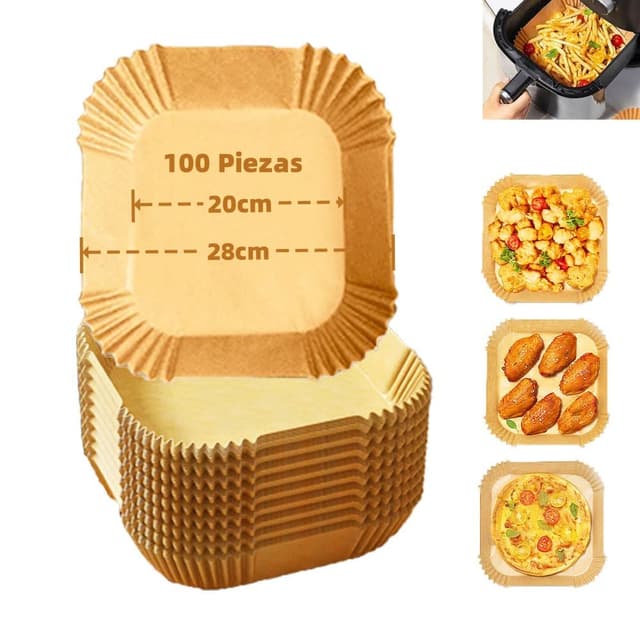 Backpapier für Heißluftfritteuse, 100 Stück 20 cm Airfryer Zubehör
