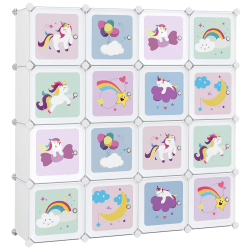 SONGMICS Regalsystem mit 16 Würfeln - Aufbewahrungsschrank für Kinder Angebot bei HelloDeals